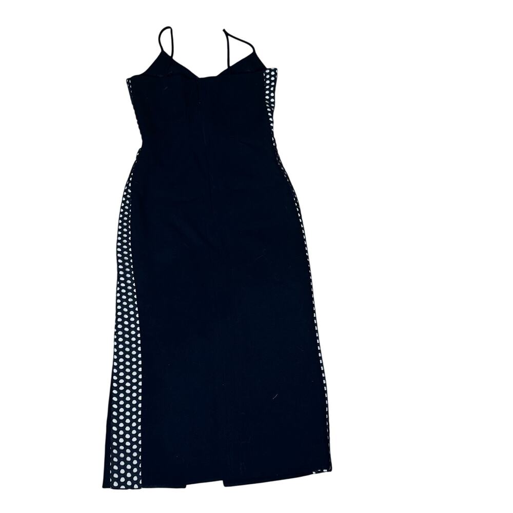David Koma Black Wool Cutout Side Panel Slit Midi Dress Size 10 - Picture 11 of 12